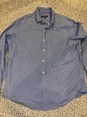 J. Crew Men's Blue Long-Sleeve Button-Down Shirt